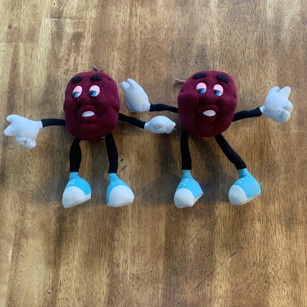 (2) California Raisins 1987 Bendable Standing Plush Applause Bundle Lot
